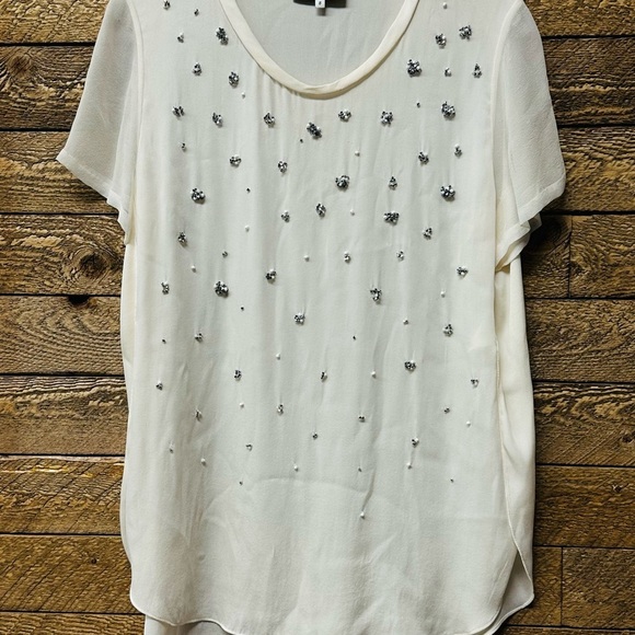 3.1 Phillip Lim Embellished Sheer Silk Top - Size 8 - Picture 3 of 9